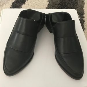 Tibi Darla Leather Loafer Mule Black Sz 6